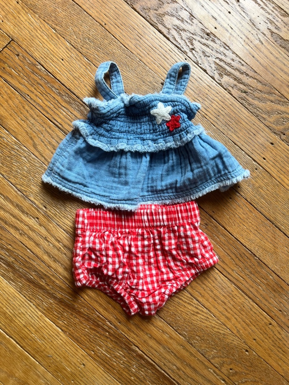 Baby Girl Cat & Jack Patriotic American summer newborn bundle outfit 3 sets - Picture 7 of 10